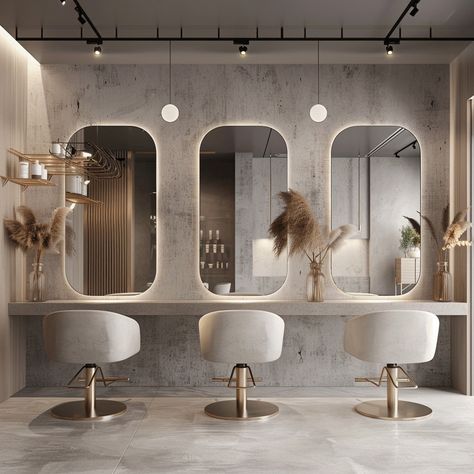 NEO BEAUTY SALON, BUCHAREST :: Behance Hair Salon Interior Design, Makeup Studio Decor, Salon Interior Design Ideas, Beauty Salon Interior Design, Salon Decor Ideas, Beauty Room Salon, Hair Salon Ideas, Salon Mirrors, Hairdresser Salon