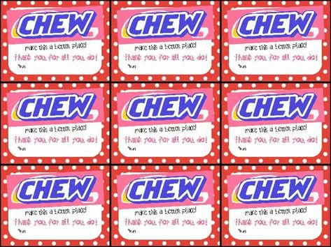 Hi Chew Teacher (Staff) Appreciation Treat Tag- Chew make this a better place! Custodian Appreciation, Teacher Morale, Punny Gifts, Hi Chew, Nurse Appreciation Week, Summer Candy, One Smart Cookie, Fruit Gifts, Staff Appreciation