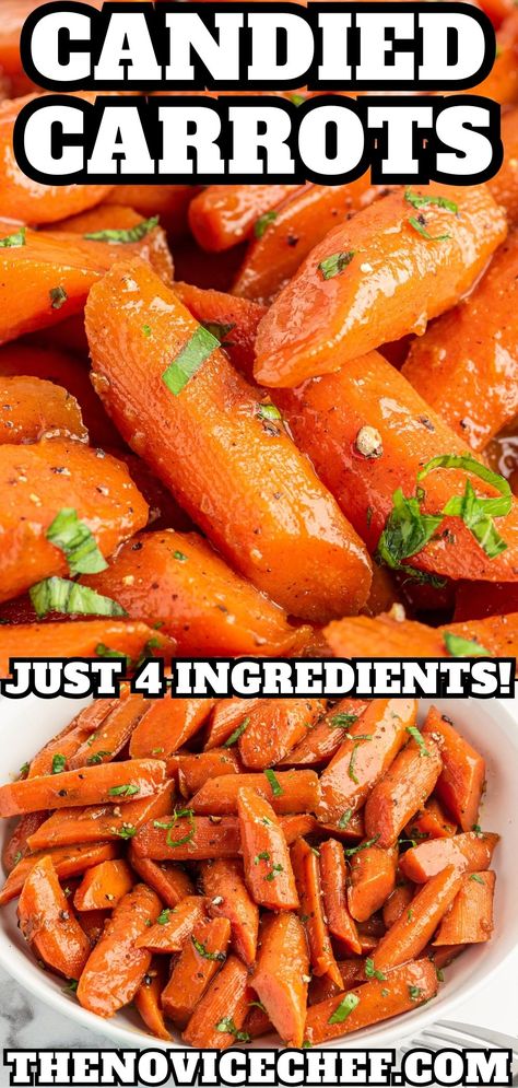 This candied carrots recipe is a classic that may easily become your new favorite side dish! Just a few simple ingredients make these carrots a sweet and delicious addition to any meal. Mashed Carrots Recipe, Candied Carrots Recipe, Candy Carrots Recipe, Baked Carrots Recipe, Easy Carrot Recipes, Cooked Baby Carrots, Sweet Baby Carrots, Carrots In Oven, Easy Vegetable Side Dish