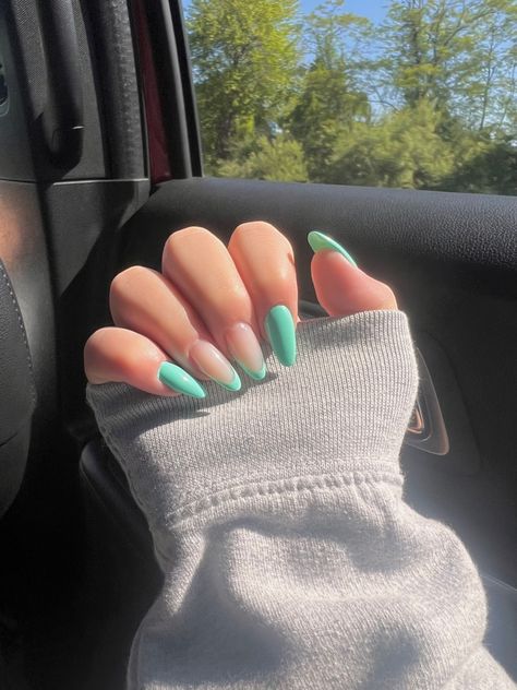 #green #greennails #blue #bluenails #teal #tealnails #turquoise #turquoisenails #frenchtips #frenchtipsnails #nails #springnails #summernails #winternails #fallnails #autumnnails #summer #spring #fall #winter #autumn #longnails #shortnails #almondnails #coffinnails #cleangirlnails #cleannails #colorfulnails #nailart #nailsdesign #nailstrend #naillove #nailsinspo #nails4today #nailgel #nailsinpiration #nailfashion #nailworld #fiberglass #nailextensions #acrycilicnails #acrylics #fiberglassnails Almond Nails Turquoise, Turquoise Almond Nails, Turquoise And Pink Nails, Nails Turquesa, Spring Nails Rainbow, Turquoise Nails Designs, Nail Art Turquoise, Turquoise Acrylic Nails, Natrual Nails