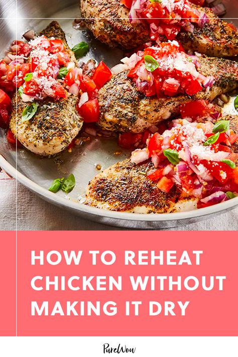 How To Reheat Chicken Without Drying Out, Oven Grilled Chicken, Best Leftovers, Chicken Thighs In Oven, Freezing Cooked Chicken, Chicken Tips, Clean Desserts, Diy Foods, Reheat Chicken