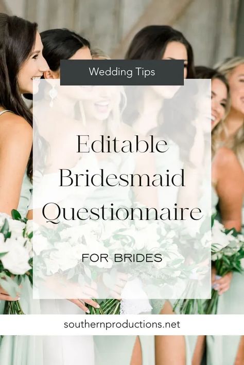 Editable Bridesmaid Questionnaire | Wedding Templates | In this blog post I'm sharing all about our editable Bridesmaid Questionnaire #weddingplanner #bridesmaidquestionnaire #weddingprintables #weddingplanning #DIYwedding #bridesmaid #weddingchecklist #weddingtemplates Questions To Ask Bridesmaids, Bridesmaid Questionnaire Google Form, Bridal Party Questionnaire, Bachelorette Questionnaire, Bridesmaid Survey, Bridesmaid Questionnaire, Bridesmaid Question, Wedding Questionnaire, Client Questionnaire