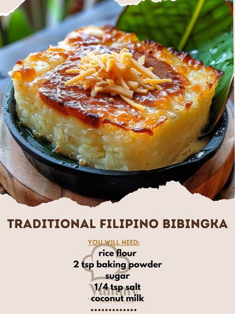 Bibingka Recipe Philippines, Rice Flour Baking, Filipino Pastries, Bibingka Recipe, Marion Grasby, Filipino Food Dessert, Attraction Money, Powder Sugar, Filipino Desserts