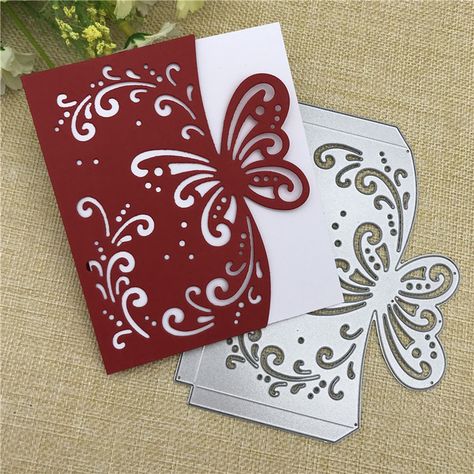 Butterfly Envelope, Kraf Kertas, Idee Cricut, Cardmaking And Papercraft, Cricut Joy, Scrapbooking Photo, Silhouette Portrait, Scrapbooking Diy, Butterfly Cards