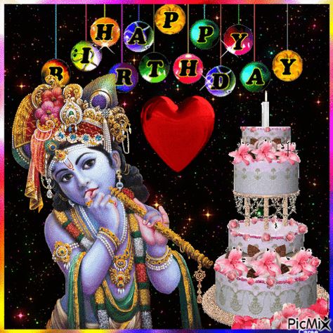 ❤️Happy Birthday Krishna❤️ Krishna Birthday Wishes, Happy Birthday Krishna Images, Birthday Krishna, Hindu Idols, Lord Krishna Birthday, Happy Birthday Krishna, Happy Bday Wishes, God Gif, Krishna Bhakti