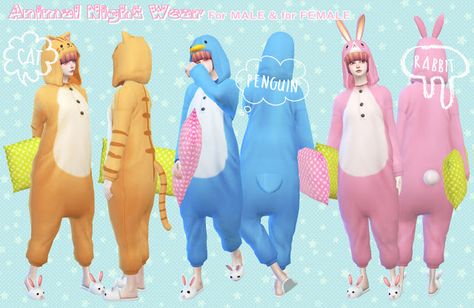 Sims 4 CC's - The Best: Sleepwear by male & female Sims by S:imadako Cc Cosplay, Sim4 Cc, Theme Carnaval, Sims 4 Blog, Cc Sims4, Sims Clothes, Sims 4 Anime, Free Sims 4, Free Sims