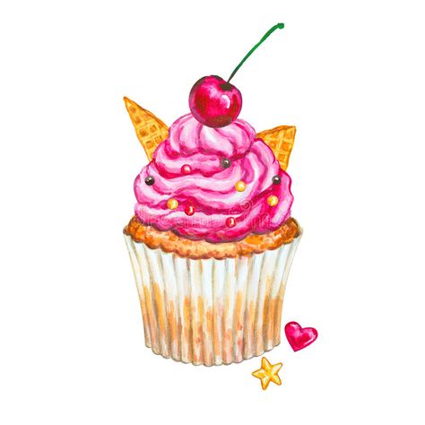 Cupcake Clipart, Watercolor Painting, Switzerland, Cupcake, Clip Art, Pink, Art, Watercolour Painting