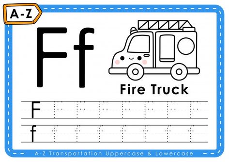 F - fire truck : alphabet a-z transporta... | Premium Vector #Freepik #vector #education #cartoon #alphabet #letter Lines Preschool, Safety Preschool, Fire Safety Preschool, Education Cartoon, Trace Letters, Cartoon Alphabet, Tracing Lines, Kindergarten Reading Worksheets, Letter Tracing Worksheets