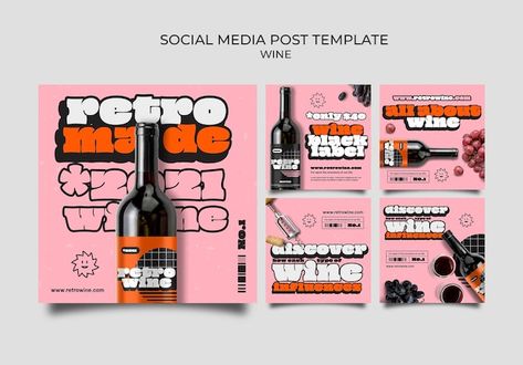 Free PSD | Retro wine social media post template Wine Social Media, Social Media Post Template, Post Templates, Free Psd, Media Post, Social Media Post, Wine Bottle, Social Media, Wine