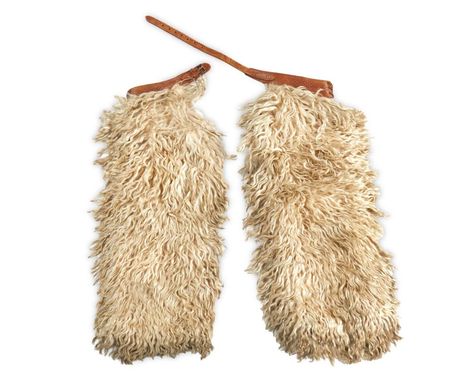 Lot - A pair of white wooly chaps Wooly Chaps, Auction, White