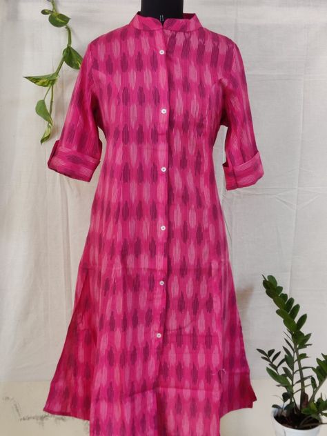 Pochampally Pure Ikat cotton A-line Prince cut Kurti with side pocket, side slits and front slits. 💃Fabric: Single Ikat Cotton 💃Sleeve length: Three-Quarter sleeves 💃Pattern: A-line. Sizes: 👉M, L, XL, XXL 🌷 We are inviting active resallers and we supply bulk orders. 🌷 Please DM for more details. WhatsApp no. - 9849241472 Price: ₹750+shipping Pochampally Kurtis Designs, Prince Cut Kurti Designs, A Line Kurti, New Kurti Designs, New Kurti, Churidar Designs, Kurti Designs Latest, Kurta Neck Design, Long Dress Design