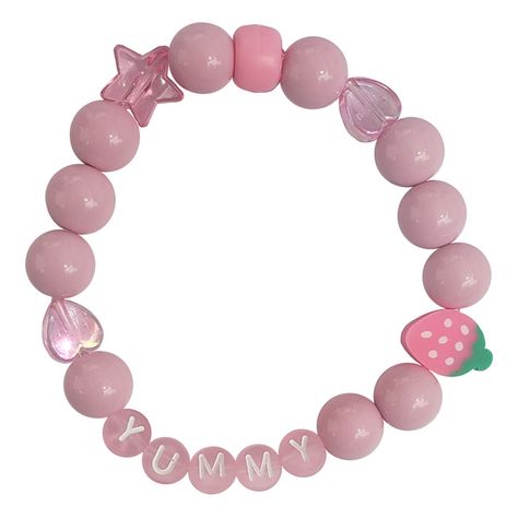 PINK YUMMY BUBBLEGUM KANDI BRACELET – Haus of Furey Cutecore Bracelets, Candy Bead Bracelet Ideas, Cutecore Bracelet, Pink Bakery, Pulseras Kandi, Pink Beaded Bracelets, Soft Pink Theme, Pink Theme, Kandi Bracelets