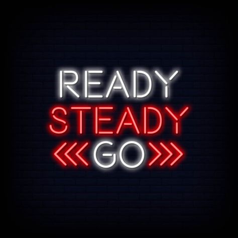 Ready Steady Go, Vintage Arrow, Vector Frame, Ready To Go, Premium Vector, Graphic Resources, Vector Free, Neon Signs, Cars