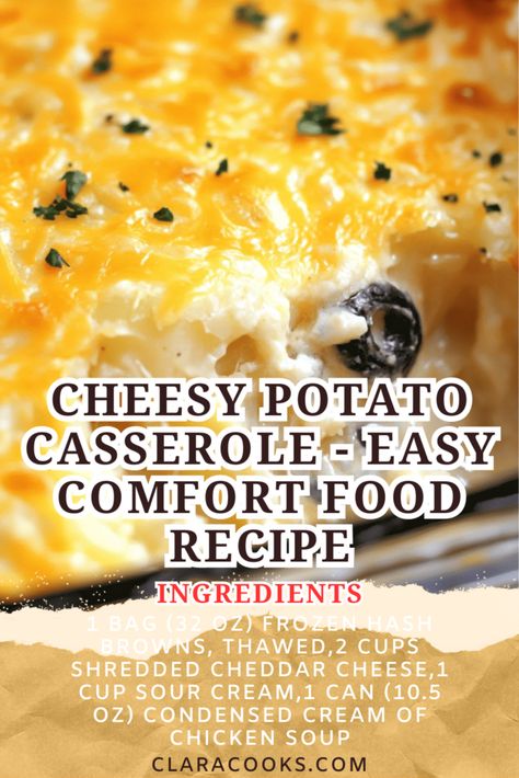 Cheesy Potato Casserole - Easy Comfort Food Recipe Creamy Cheesy Potatoes Casserole, Instant Potatoes Recipes Casseroles, Velveeta Cheesy Potatoes, Chessey Potatoes, Cheesy Potatoes With Real Potatoes, Easy Cheesy Potatoes, Cheese Potato Casserole, Creamy Cheesy Potatoes, Potato Casseroles