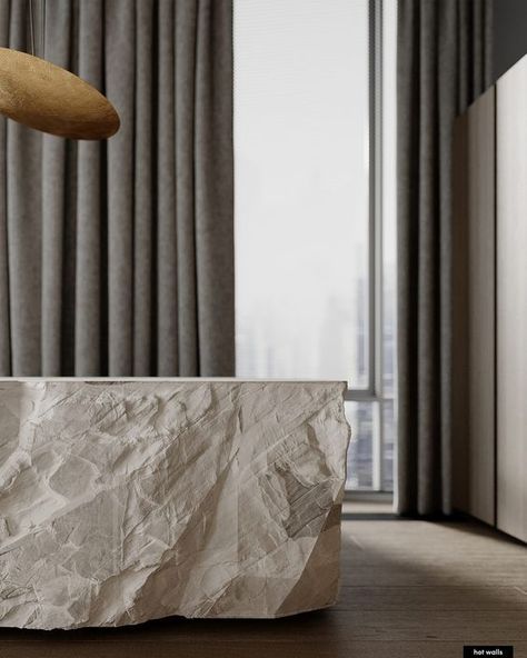 Stone Reception Desk Design, Natural Reception Desk, Stone Front Desk, Stone Reception Desk, Stone Kitchen Island, Entrance Foyer Design, Natural Stone Counter, Reception Desk Design, Lobby Reception