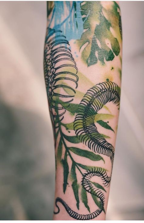 Sister Tat, Trash Polka Tattoo Designs, Mother Nature Tattoos, Full Arm Tattoos, Vine Tattoos, Plant Tattoo, Botanical Tattoo, Abstract Tattoo, Feminine Tattoos