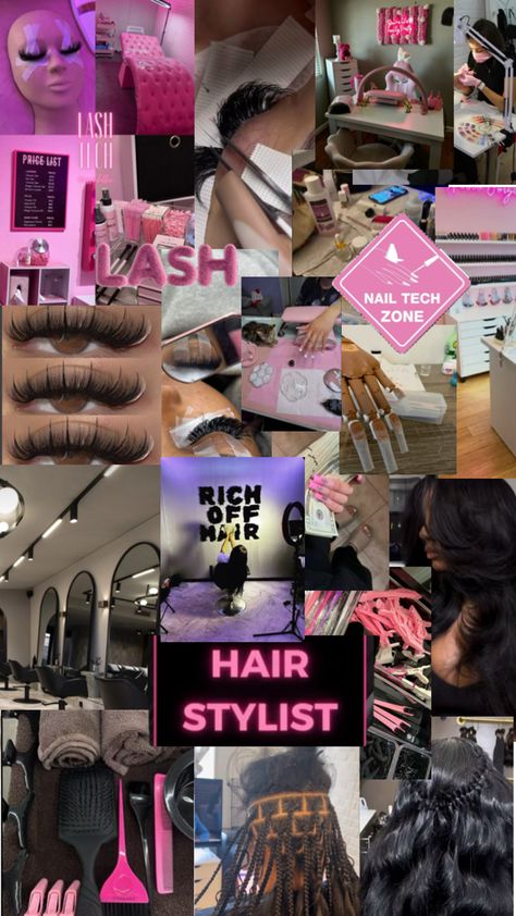 Cosmetology Poster Ideas, Cosmetologist Aesthetic Hair, Cosmetology Collage, Cosmetology Asthetic Picture, Cosmetology Quotes Motivation, Hairstyles Vision Board, Cosmetology School Vision Board, Cosmology Aesthetic Hair, Pink Cosmetology Aesthetic