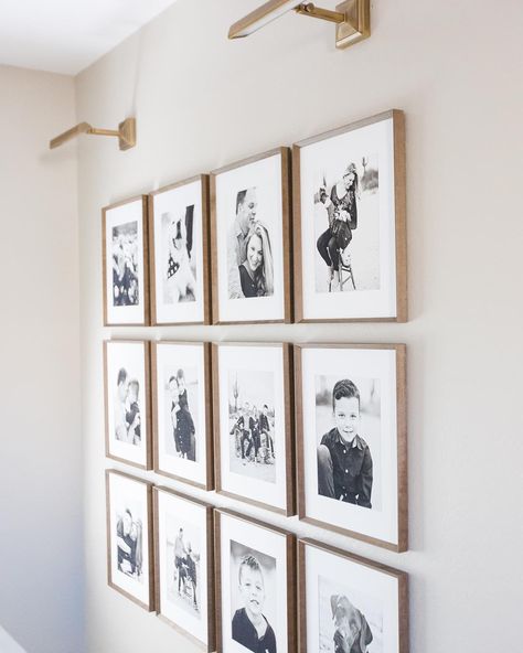 Kristen | THE LifeStyled CO on Instagram: “there is no home where all your faces shouldn’t be plastered at least 10 feet in the air 🤣⁣ ⁣⁣ #Projectthirdtimesacharm lead designers:…” Wall Ideas Bathroom, Gallery Wall Small, Gallery Wall Farmhouse, Free Gallery Wall Printables, Gallery Wall Lighting, Gallery Wall Bathroom, Stairway Photos, Gallery Wall Images, Stairway Gallery Wall