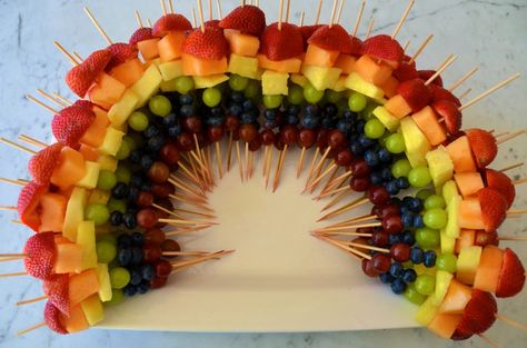 Rainbow fruit skewers Rainbow Fruit Kabobs, Fruit Kebabs, Fruit Kabobs, Rainbow Fruit, Lgbt Wedding, Rainbow Wedding, Rainbow Baby Shower, Lgbtq Wedding, Lesbian Wedding