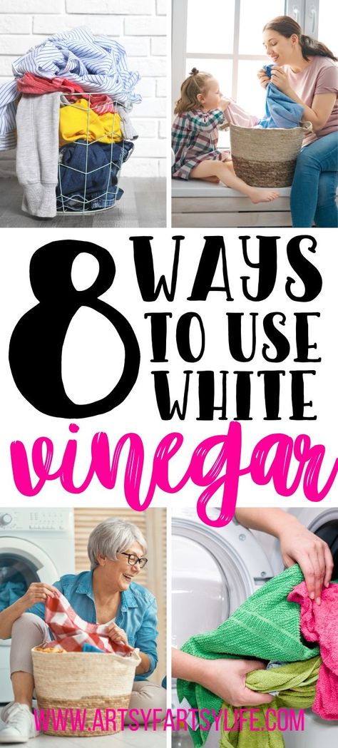 Tips and ideas for how to use white vinegar in your laundry. Creative ideas that you might not have thought of yet to add white vinegar to your healthy living routine! How Much Vinegar To Add To Laundry, White Vinegar In Laundry, Vinegar For Laundry, Vinegar In Laundry, Essential Oils For Laundry, Homemade Cleaners Recipes, Baby Feeding Schedule, Vinegar Uses, Lower Back Pain Exercises