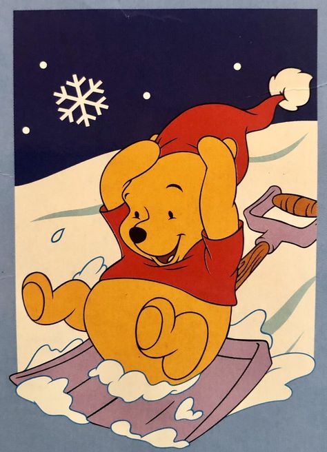 Christmas Disney Art, Christmas Love Aesthetic, Winnie Christmas, Cartoon Characters Christmas, Christmas Winnie The Pooh, Pooh Christmas, Iphone Layouts, Christmas Canvas Art, Christmas Windows