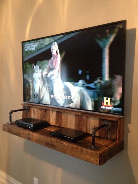 Best Tv Wall Mount, Tv Stand Ideas, Deco Tv, Floating Tv Shelf, Tv Regal, Diy Entertainment, Rustic Tv Stand, Floating Tv, Tv Shelf