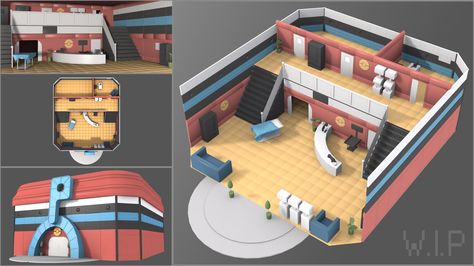 3D Pokemon Center W.I.P by BeccafaceMcStaplegun Minecraft Pokemon Center, Pokemon Towns, Room Reference, Pokemon Shop, 3d Pokemon, Pokemon W, Pokemon Rpg, Isometric Map, Pokemon Gym