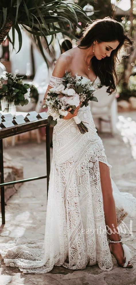 beach wedding dresses Wedding Dress With Removable Sleeves, Strapless Lace Wedding Dress, Mermaid Wedding Gown, Short Lace Wedding Dress, Bohemian Wedding Dress Lace, Removable Sleeves, Boho Beach Wedding, Beach Wedding Dresses, Pnina Tornai