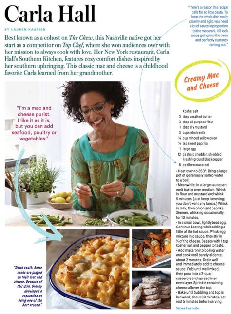 Carla Hall Recipes, Eat Mindfully, Pan Dishes, Carla Hall, The Chew Recipes, Homemade Pasta Recipe, Cheese Homemade, Sustainable Eating, Celebrity Recipes