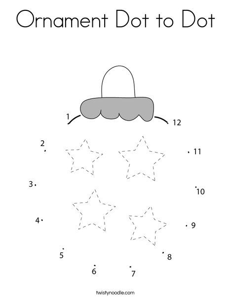 Ornament Dot to Dot Coloring Page - Twisty Noodle Christmas Dot Painting Free Printables, Dot To Dot Christmas, Drawing Sheets For Kids, Christmas Dot To Dot, Sunday School Coloring Sheets, Daycare Themes, Twisty Noodle, Dots Free, Christmas Teaching