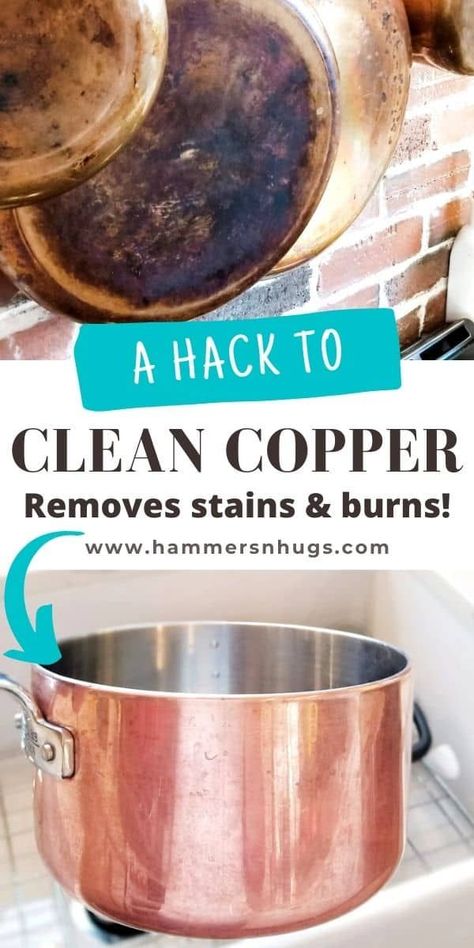 The BEST Way to Clean Copper With This Hack Click on the image to learn more from Ahna! HammersNHugs.com #kitchen #copperpots #cleaninghack #cleancopper #diy #simpleandeasy #lemonjuice #whitevinegar #bakingsoda #lifehack #kitchenhack #stainremoveal Clean Copper Pots, French Country House Decor, Clean Copper, Laundry Room Decorating, French Country Ideas, How To Clean Copper, Diy Basement, Homemade Cleaning, Copper Kettle