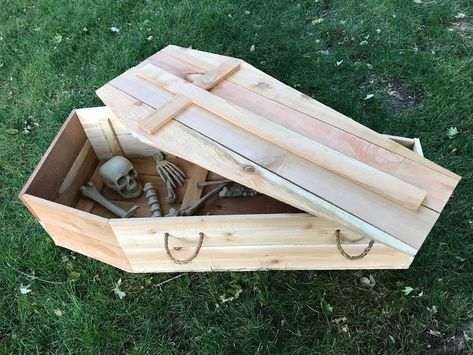 Halloween Coffin PLANS plans Only Build a Coffin Decoration - Etsy Australia Coffin Plans, Coffin Decoration, Coffin Decor, Diy Wood Plans, Dekorasi Halloween, Halloween Wood Crafts, Halloween Coffin, Diy Halloween Decor, Woodworking Plans Diy