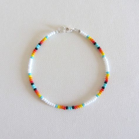 Sunrise Seed Bead Bracelets White beaded Bracelet Dainty Beaded Anklet Boho bracelets Trendy jewelry Sunrise Beaded Anklet Beach Anklet All anklets are customizable to the size you need so please be sure to measure your ankle or wrist where you want your anklet to sit and order accordingly! Tiny Bead Anklet, Anklet Beads Aesthetic, Summer Bracelet Patterns Beads, Beach Seed Bead Bracelets, Seed Bead Summer Bracelets, Colorful Seed Bead Bracelets, Beach Anklets Diy, Seed Bead Letter Bracelet, Braclet Inspo Seed Bead