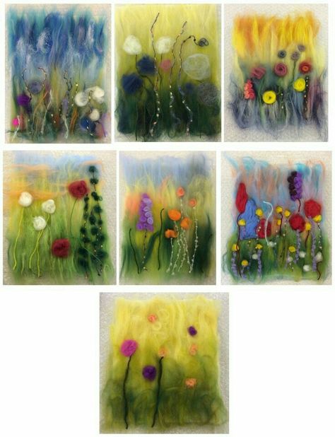 Tovad Ull, Felt Wall Hanging, Felted Soap, Needle Felting Diy, Wool Felt Projects, Wet Felting Projects, Felt Pictures, Needle Felting Tutorials, Felt Embroidery