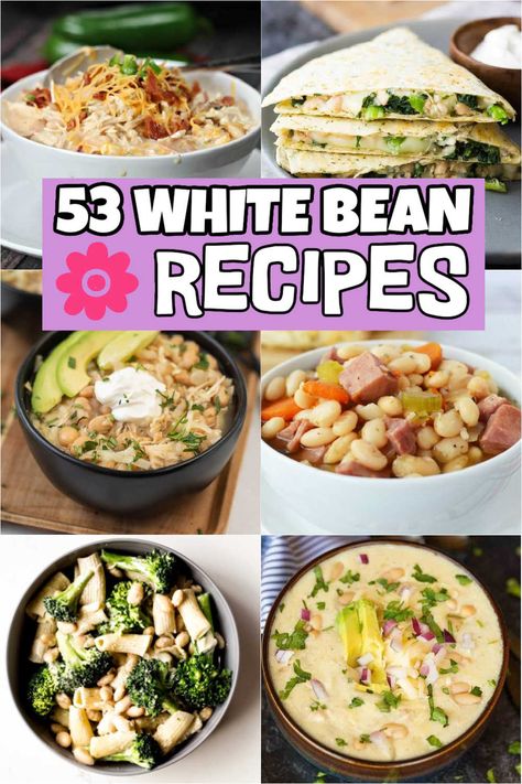 White Bean Recipes - Eating on a Dime Unique Bean Recipes, Dried White Bean Recipes, Easy White Bean Recipes, White Bean Salad Recipes Healthy, Baked White Beans Recipe, Recipes With White Beans, Greger Recipes, Bean Salad Recipes Healthy, White Bean Spread