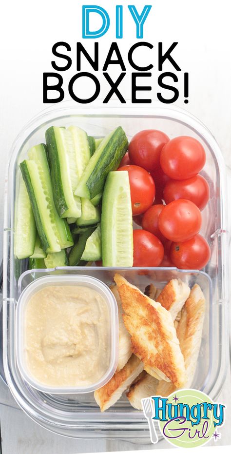 Healthy Snack Boxes: Pairing Suggestions, Make Your Own | Hungry Girl Diy Snack Boxes, Mediterranean Snacks, Snack Boxes Healthy, Hungry Girl Recipes, Snack Boxes, Diy Snacks, Idee Pasto, Hungry Girl, Snack Box