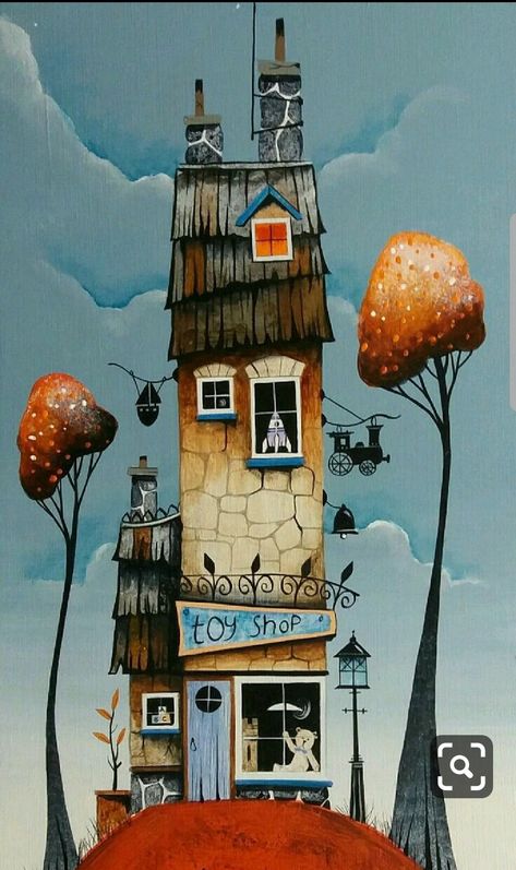 Marjolein Bastin, House Illustration, Hur Man Målar, House Drawing, Art Et Illustration, Naive Art, Fairy Houses, Drawing Tutorials, Art Tutorial