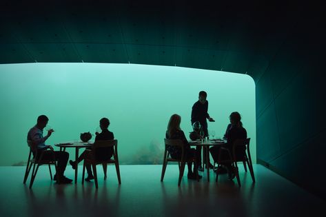 Snøhetta's underwater restaurant is open for business in Norway - Archpaper.com Water Restaurant, The Library Of Alexandria, Norwegian Architecture, Underwater Restaurant, Beautiful Underwater, Computational Design, Library Of Alexandria, Olafur Eliasson, Food Stories