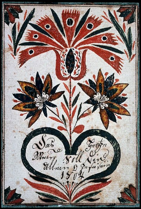 Watercolor With Pen, Dutch Tattoo, German Folk, Museum Of Fine Arts Boston, Folk Design, Rug Hooking Patterns, Pennsylvania Dutch, Islamic Pattern, Fantasy Illustration