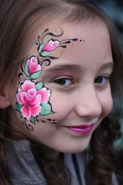 Face Paint Rose, Face Painting Flowers, Eye Face Painting, Adult Face Painting, Cheek Art, Girl Face Painting, Face Paint Ideas, Face Painting Tutorials, Face Painting Easy