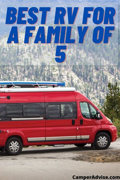 This article will show the best RV for family of 5. These RV that sleeps 5 are perfect for a family of 5 or more depending on the size of the RV. Rv For Family Of 5, Class B Rv, Small Rv, Cool Campers, Family Of Five, Family Of 5, Family Of 4, Family Of Four, Rv Trailers