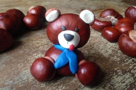 Rudens Darbeliai, Conker Crafts, Conkers Craft, Buckeye Crafts, Easy Thanksgiving Table Decor, Nature Crafts Kids, Thanksgiving Table Decor Ideas, Fall Feast, Mum Ideas