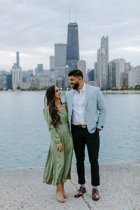 North Avenue Beach Chicago Engagement, North Avenue Beach Chicago, Chicago Engagement Pictures, Beach Chicago, Engagement Photos Summer, Chicago Beach, Chicago Engagement Photos, Cute Engagement Photos, Engagement Pic