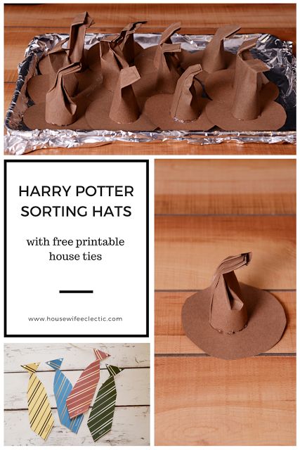 Housewife Eclectic: Harry Potter Sorting Hats and Printable Ties Harry Potter Day, Cumpleaños Harry Potter, Harry Potter Sorting, Harry Potter Sorting Hat, Harry Potter Classroom, Festa Harry Potter, Harry Potter Cosplay, Anniversaire Harry Potter, Theme Harry Potter