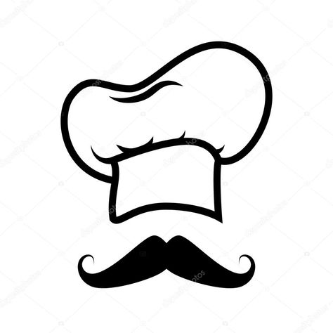 Chef Cap Logo, Chef Logo, Pizza Logo, Design Cover, Chef Hat, Chefs Hat, Pizza Party, Line Design, Spoons