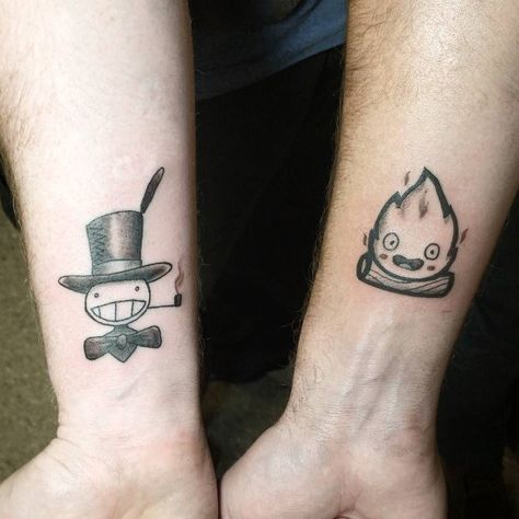 Turnip Head Tattoo, Calcifer Howl's Moving Castle, Tatuaje Studio Ghibli, Turnip Head, Castle Tattoo, Ghibli Tattoo, Head Tattoo, Geek Tattoo, Fire Tattoo