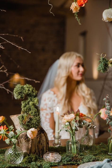 Fairy Garden Wedding with Coloured Wedding Dresses and Ethereal Vibes- natural wedding styling, fairy gardens and a fruit table for the alternative wedding.  Calling all brides to be, how can you not be obsessed over this wedding shoot?! Take a browse on our blog and be inspired!   #fairytalewedding #weddingdress #bridetobe #bridal #outdoorwedding #gardenwedding #bohoweddings #colouredweddingdress Cottagecore Weddings, Coloured Wedding Dresses, Farm Picnic, Fairy Garden Wedding, Fairy Shoot, Fruit Table, Cottagecore Wedding, Ethical Wedding, Colored Wedding Dress