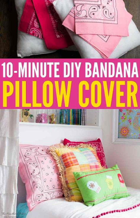 Pillow Cover Tutorial, Diy Infinity Scarf, Upcycled Sewing, Bandana Crafts, Beginner Sewing Projects, Sew Curtains, Pillow Covers Tutorial, Envelope Pillow, Kid Decor