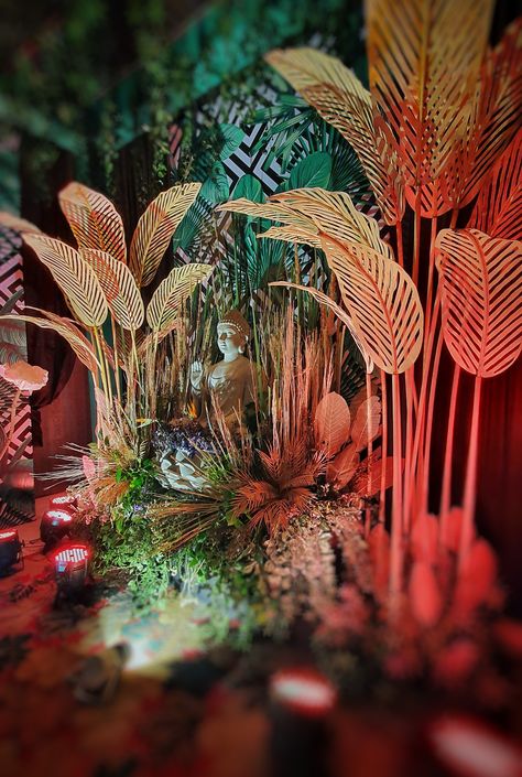 Disco Sangeet, Jungle Disco, Stage Backdrop Design, Ambience Decor, Sangeet Decor, Night Decor, Jungle Boogie, Stage Designs, Disco Decorations