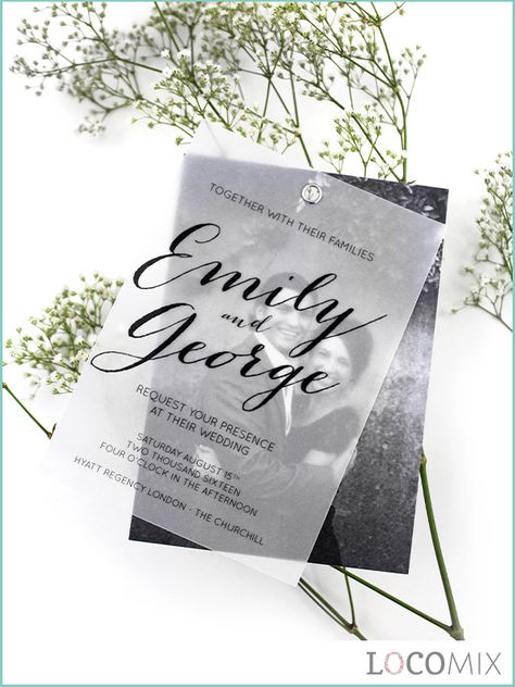 Vellum Wedding Invitations With Picture, Black And White Wedding Invitations With Picture, Chinese Wedding Invitation Card, Vellum Wedding Invitations, Chinese Wedding Invitation, Wedding Invitations With Pictures, Vellum Cards, Bride Pictures, Black And White Wedding Invitations